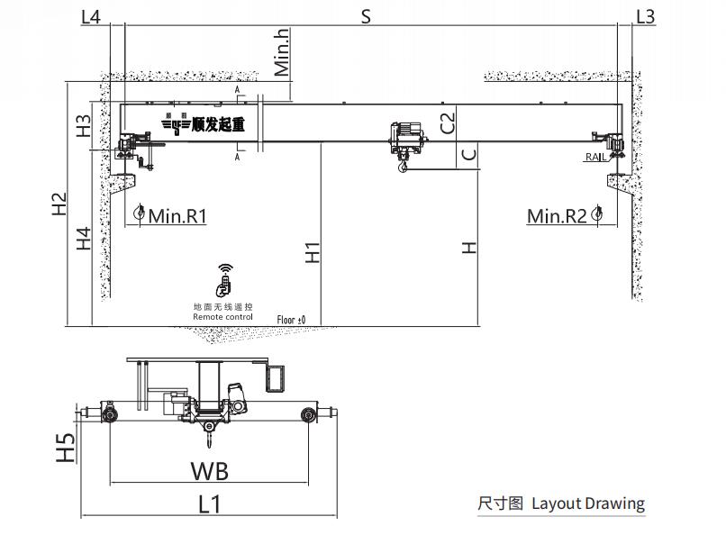 欧式单梁起重机(3.2t)尺寸图.jpg 欧式单梁起重机