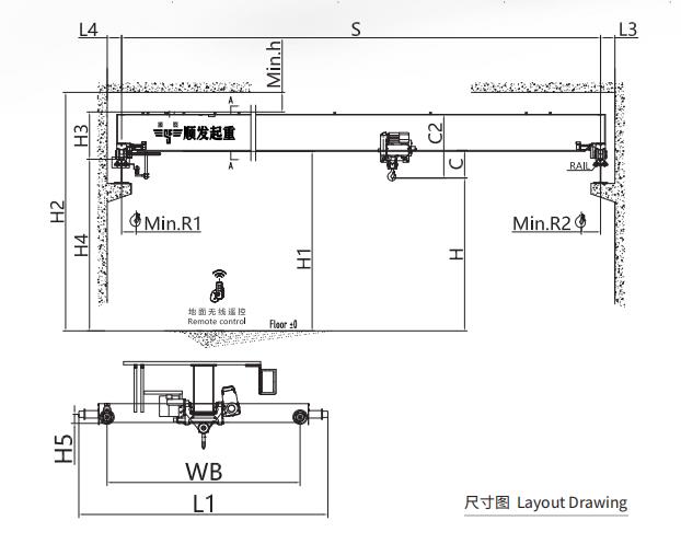 欧式单梁起重机(6.3吨)尺寸图.jpg 欧式单梁起重机